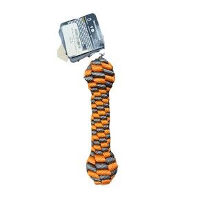 Tall Tails Woven Bone Dog Toy Small Orange Gray Rope Durable Chew Toy NWT